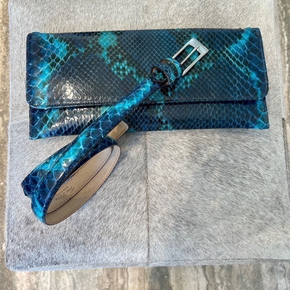 PHYTON SNAKE SKIN CLUTCH - WITH CHAIN WITH MATCHING BELT